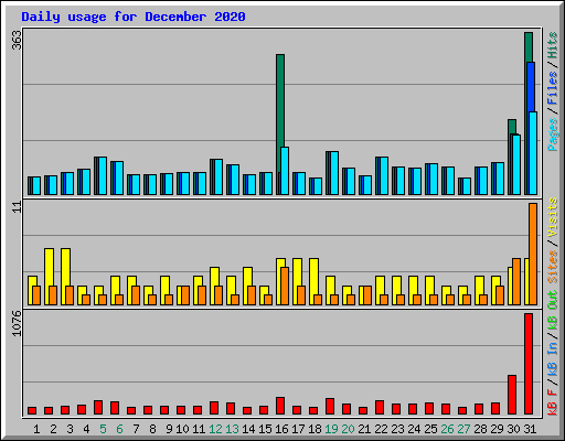Daily usage for December 2020