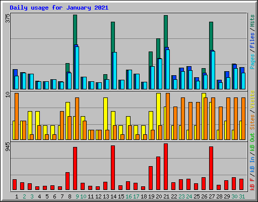Daily usage for January 2021