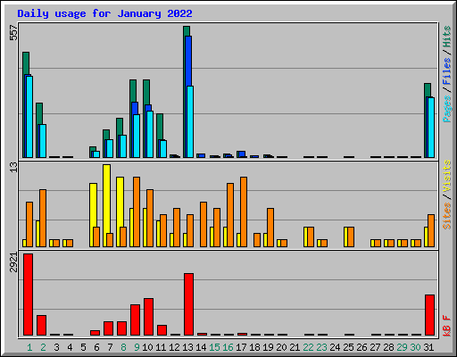Daily usage for January 2022
