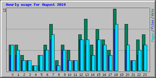 Hourly usage for August 2019
