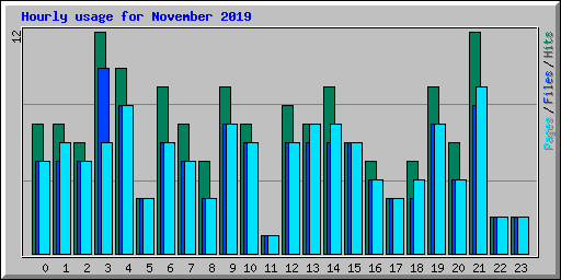 Hourly usage for November 2019