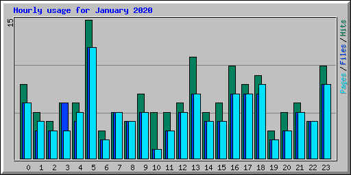 Hourly usage for January 2020