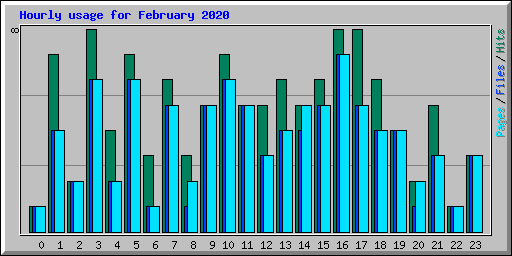 Hourly usage for February 2020