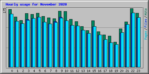 Hourly usage for November 2020