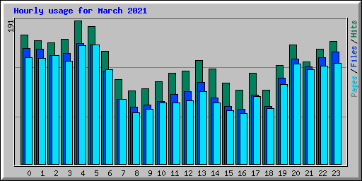 Hourly usage for March 2021