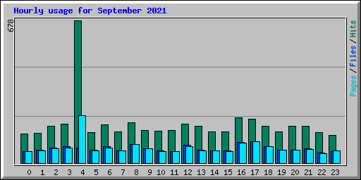 Hourly usage for September 2021