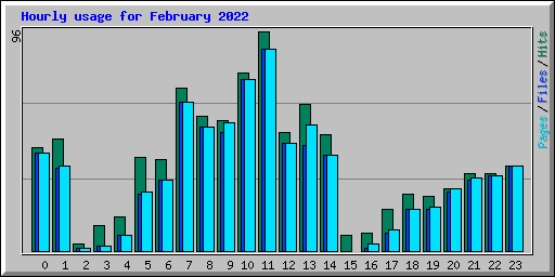 Hourly usage for February 2022