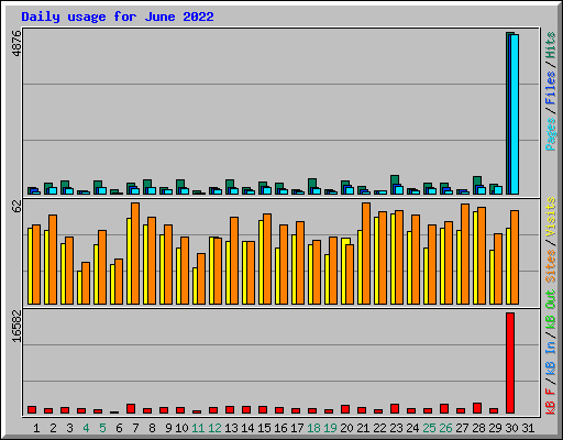 Daily usage for June 2022