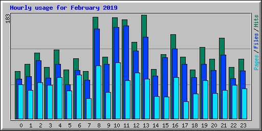 Hourly usage for February 2019