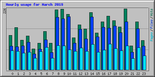 Hourly usage for March 2019