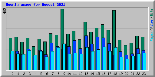Hourly usage for August 2021