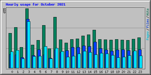 Hourly usage for October 2021