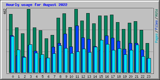 Hourly usage for August 2022